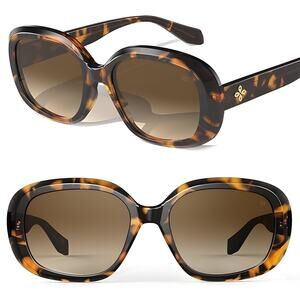 Jackie O Tortoise Sunglasses Retro Oval Square With Gradient Lens